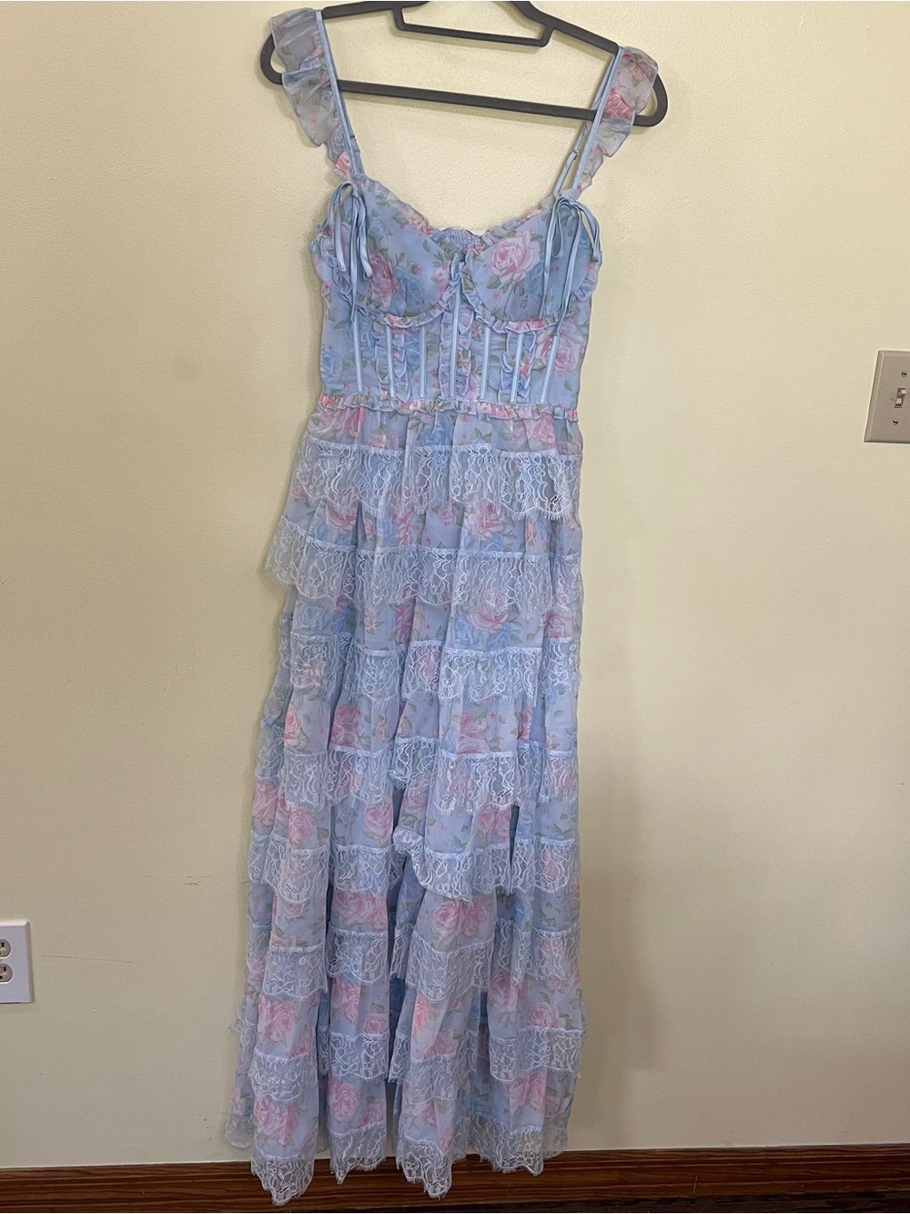 NEW NEW Altar’d State Blue and Pink Rhiannon Floral Maxi Dress Size XS, S, & L - Picture 9 of 16